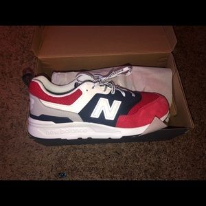 Red new balance shoes